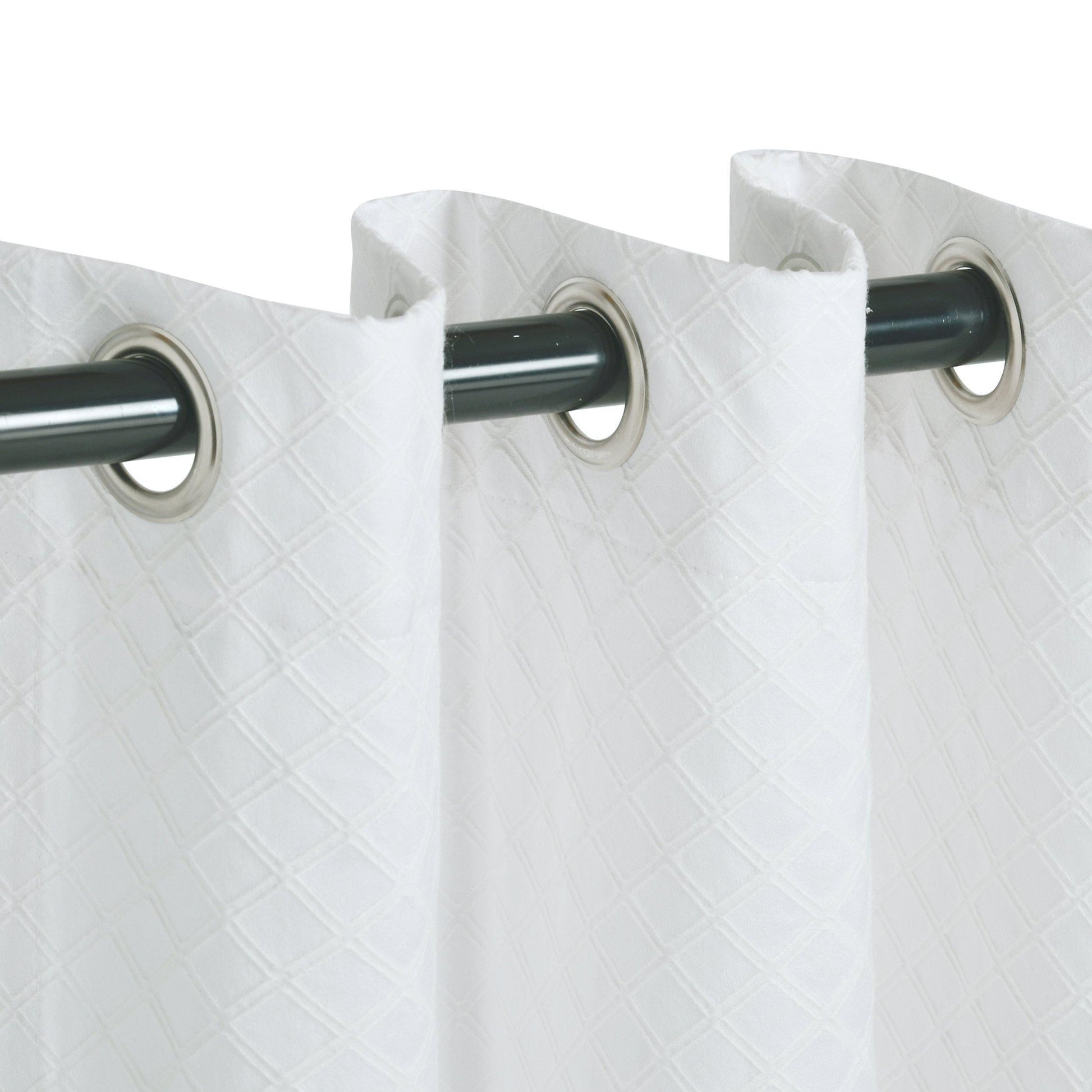 Westview Geometric Diamond Trellis Jacquard Grommet Curtain Panel Set FredCo