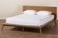 Wheatley Mid-Century Modern Walnut Brown Finished Wood Queen Size Platform Bed FredCo