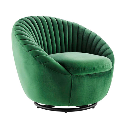 Whirr Tufted Performance Velvet Swivel Chair, EEI-5004 FredCo