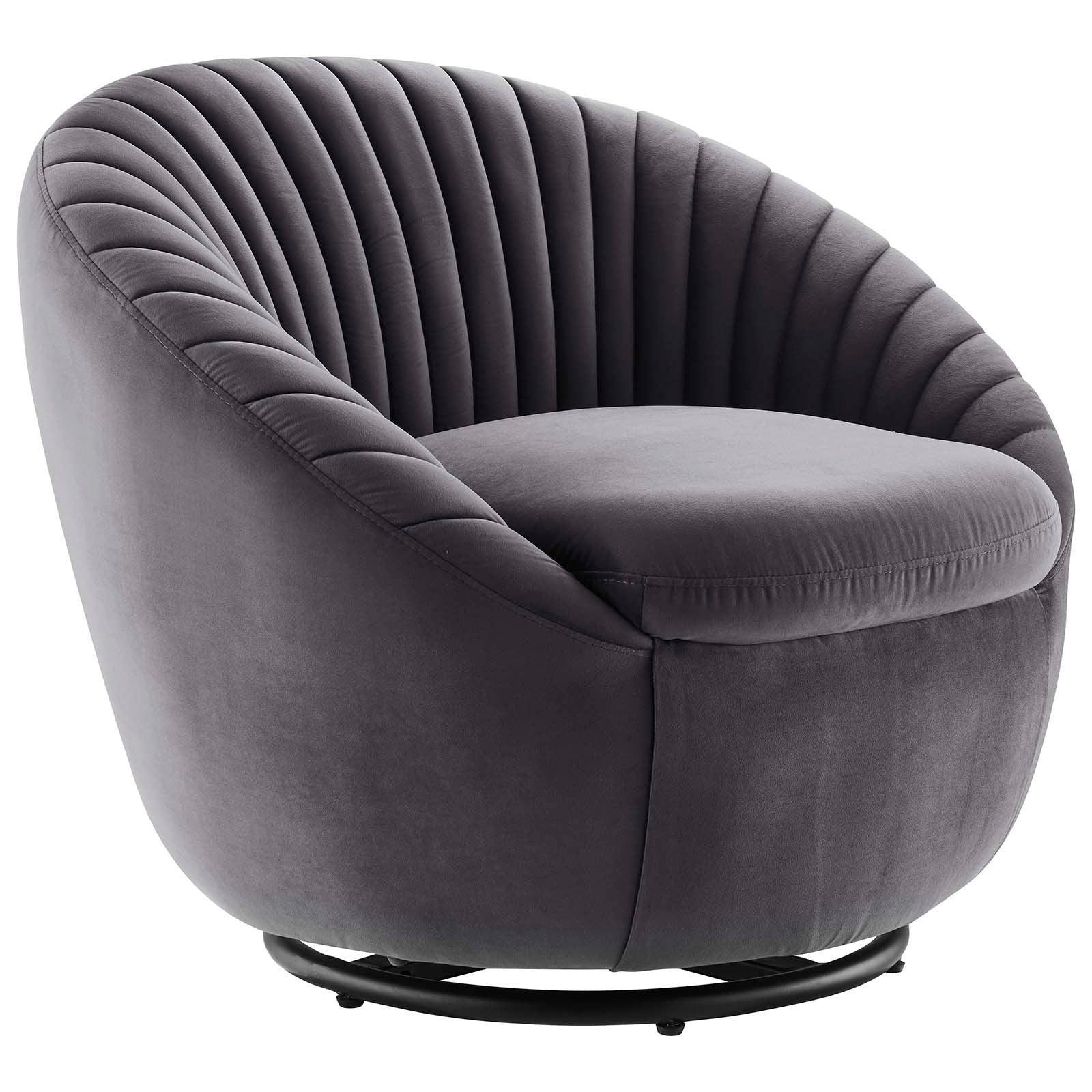 Whirr Tufted Performance Velvet Swivel Chair, EEI-5004 FredCo