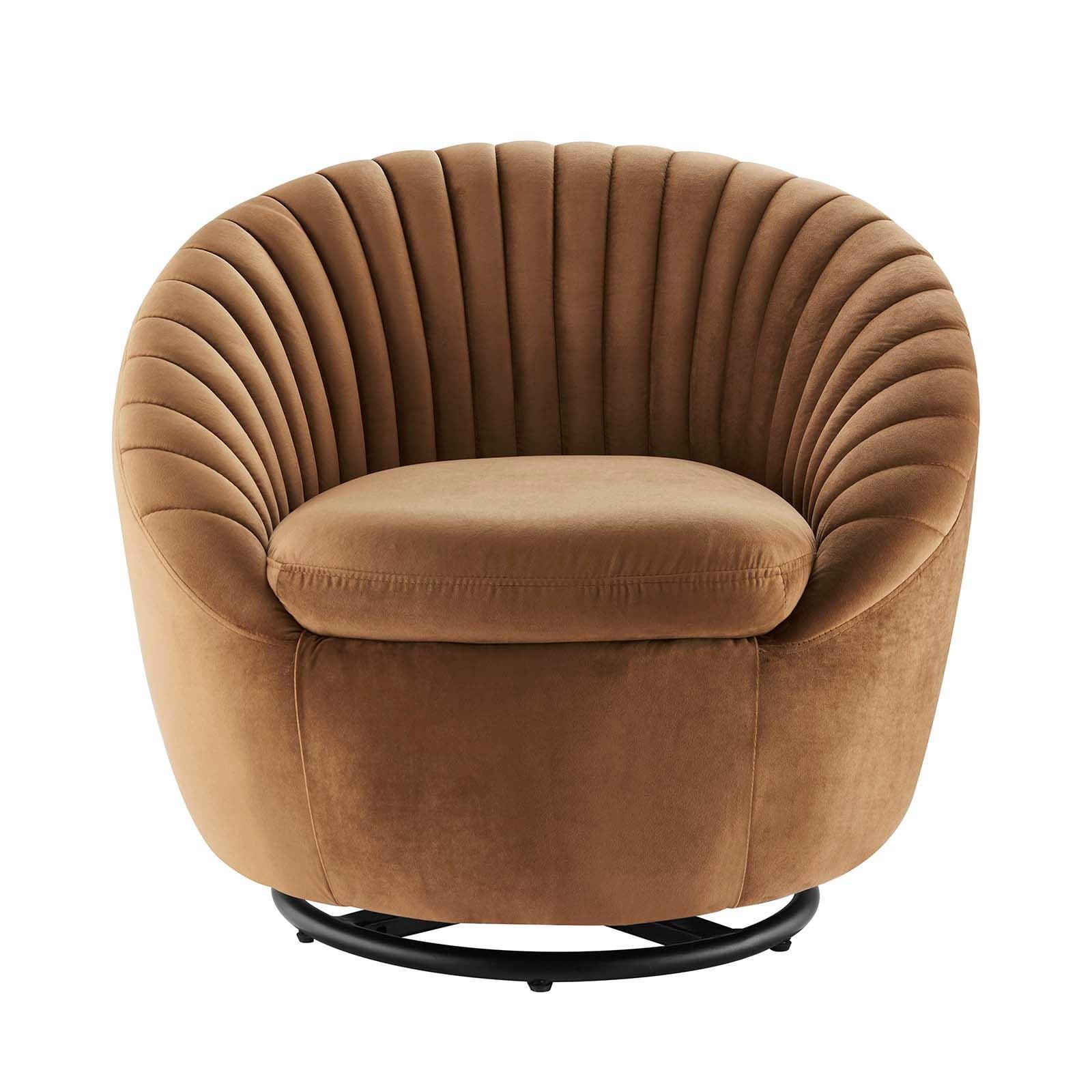Whirr Tufted Performance Velvet Swivel Chair, EEI-5004 FredCo