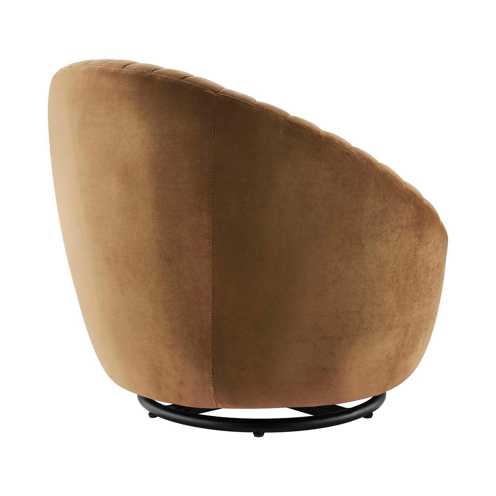 Whirr Tufted Performance Velvet Swivel Chair, EEI-5004 FredCo