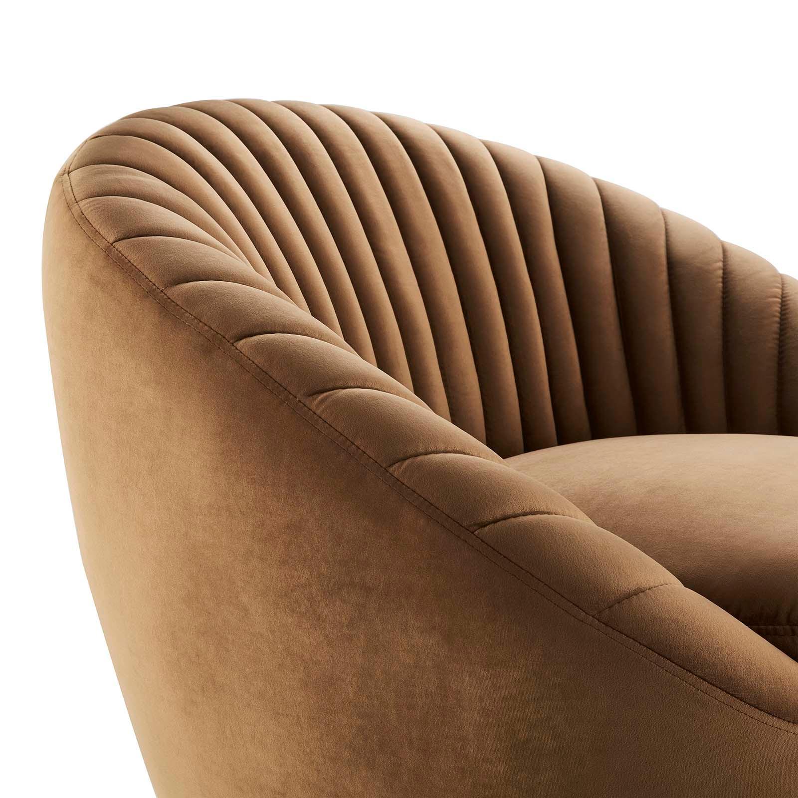 Whirr Tufted Performance Velvet Swivel Chair, EEI-5004 FredCo