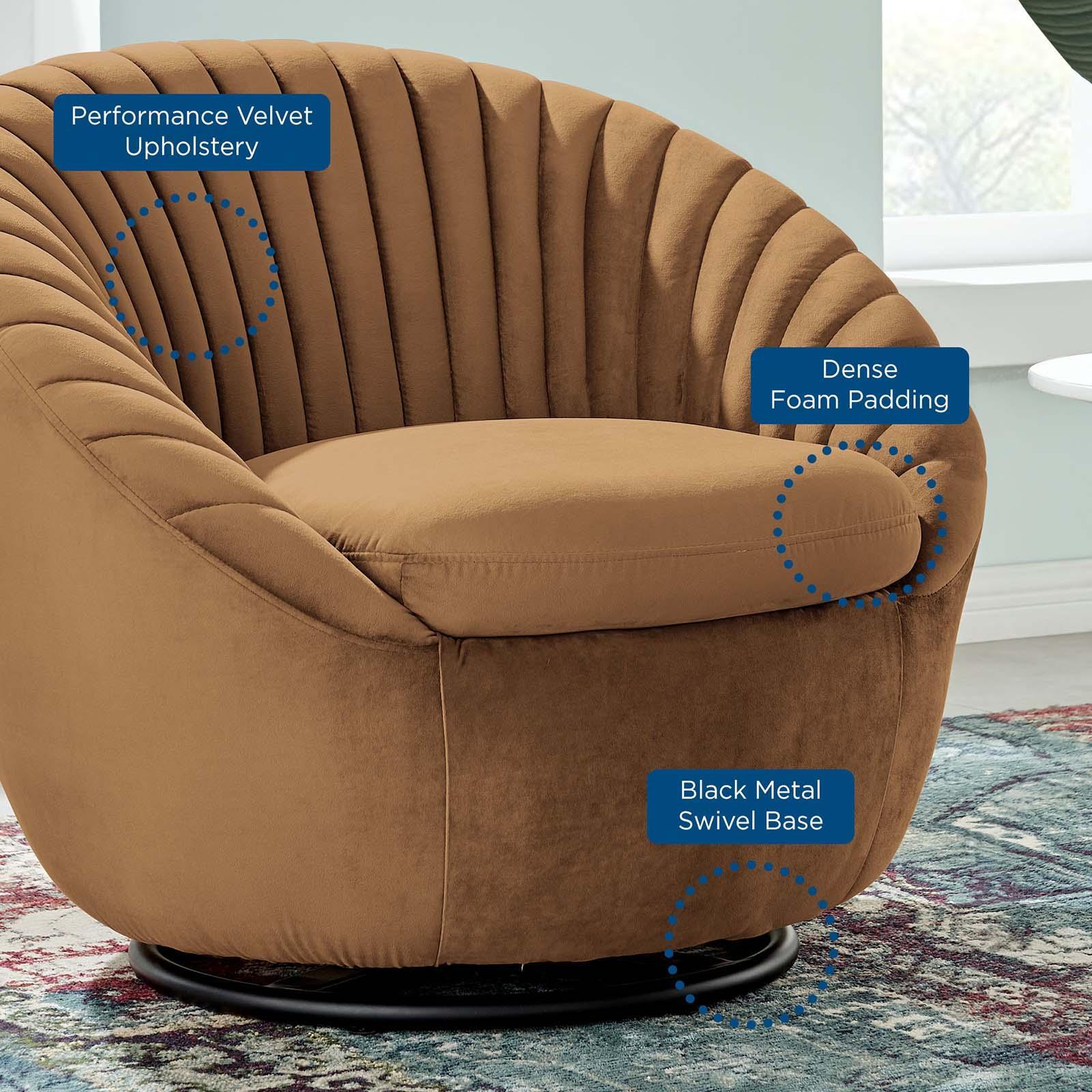 Whirr Tufted Performance Velvet Swivel Chair, EEI-5004 FredCo