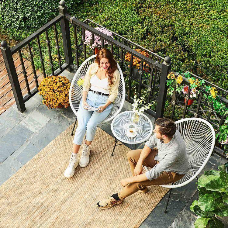 White 3-Piece Outdoor Acapulco Chair FredCo