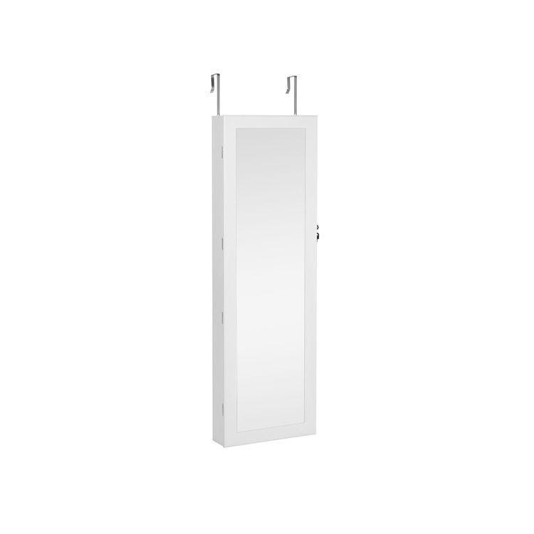 White Hanging Jewelry Armoire FredCo