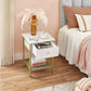 White Nightstand with Drawer FredCo