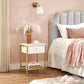 White Nightstand with Drawer FredCo