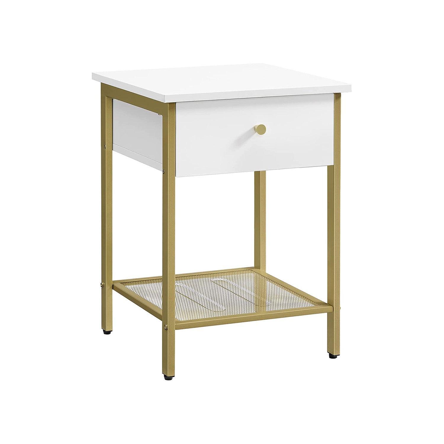 White Nightstand with Drawer FredCo