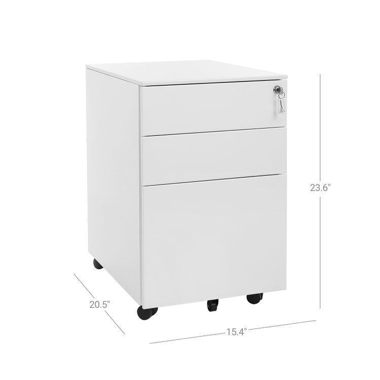 White Steel File Cabinet FredCo