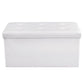 White Tufted Storage Ottoman FredCo