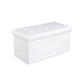 White Tufted Storage Ottoman FredCo