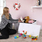 White Tufted Storage Ottoman FredCo
