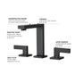 Widespread 2-Handle High-Arc Bathroom Faucet Matte Black FredCo