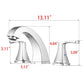 Widespread 2 Handles Bathroom Faucet with Pop Up Sink Drain, Nickel FredCo