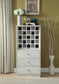 Wiesta Antique White Finish Wine Cabinet FredCo