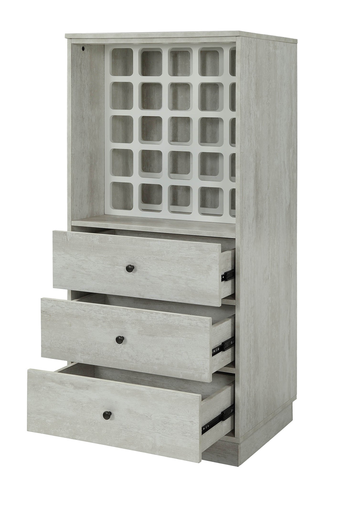 Wiesta Antique White Finish Wine Cabinet FredCo