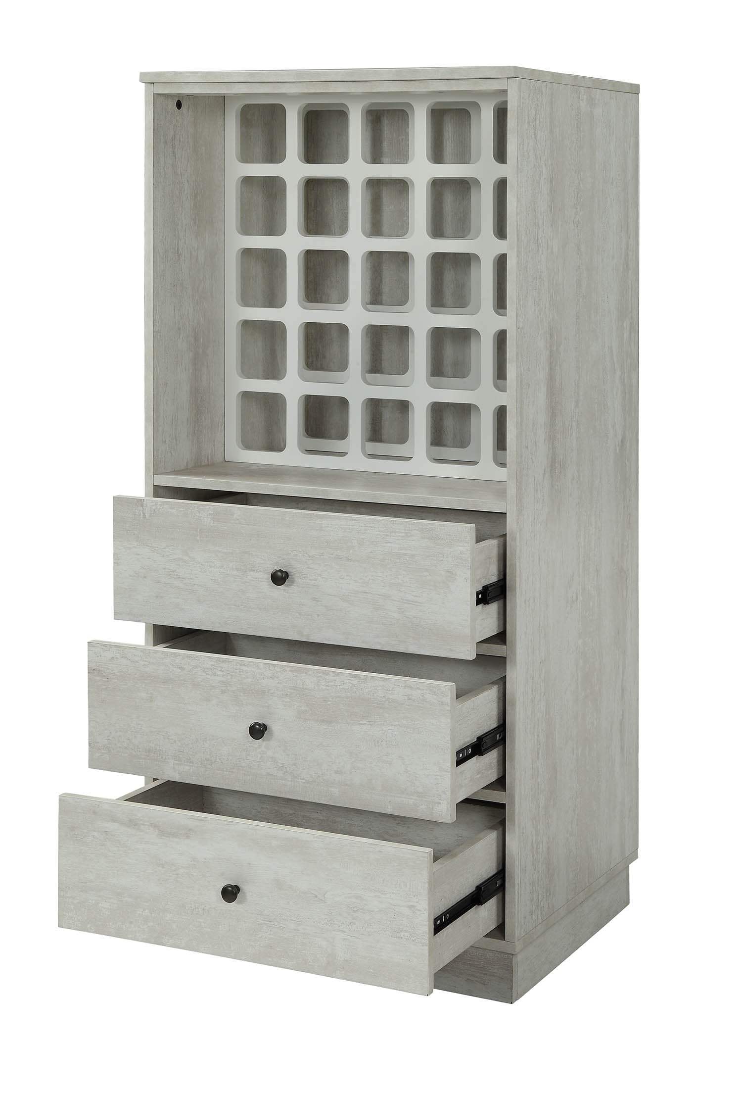 Wiesta Antique White Finish Wine Cabinet FredCo