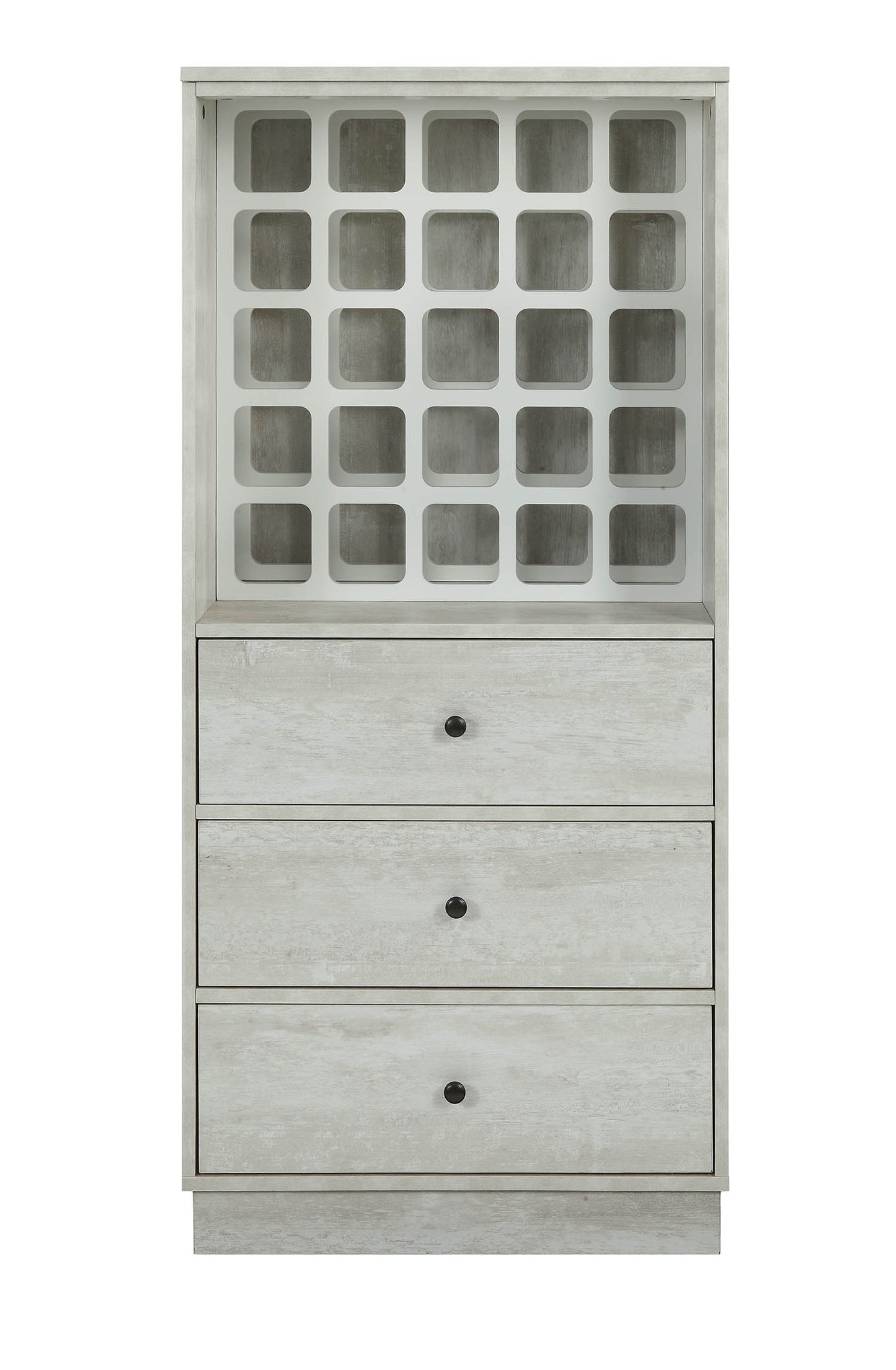 Wiesta Antique White Finish Wine Cabinet FredCo
