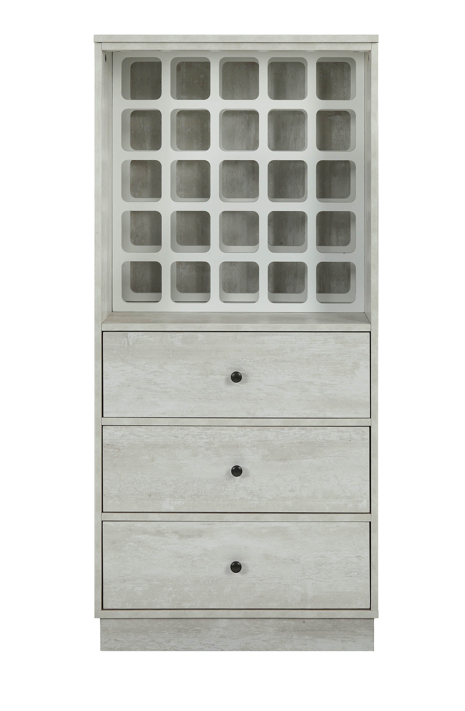Wiesta Antique White Finish Wine Cabinet FredCo