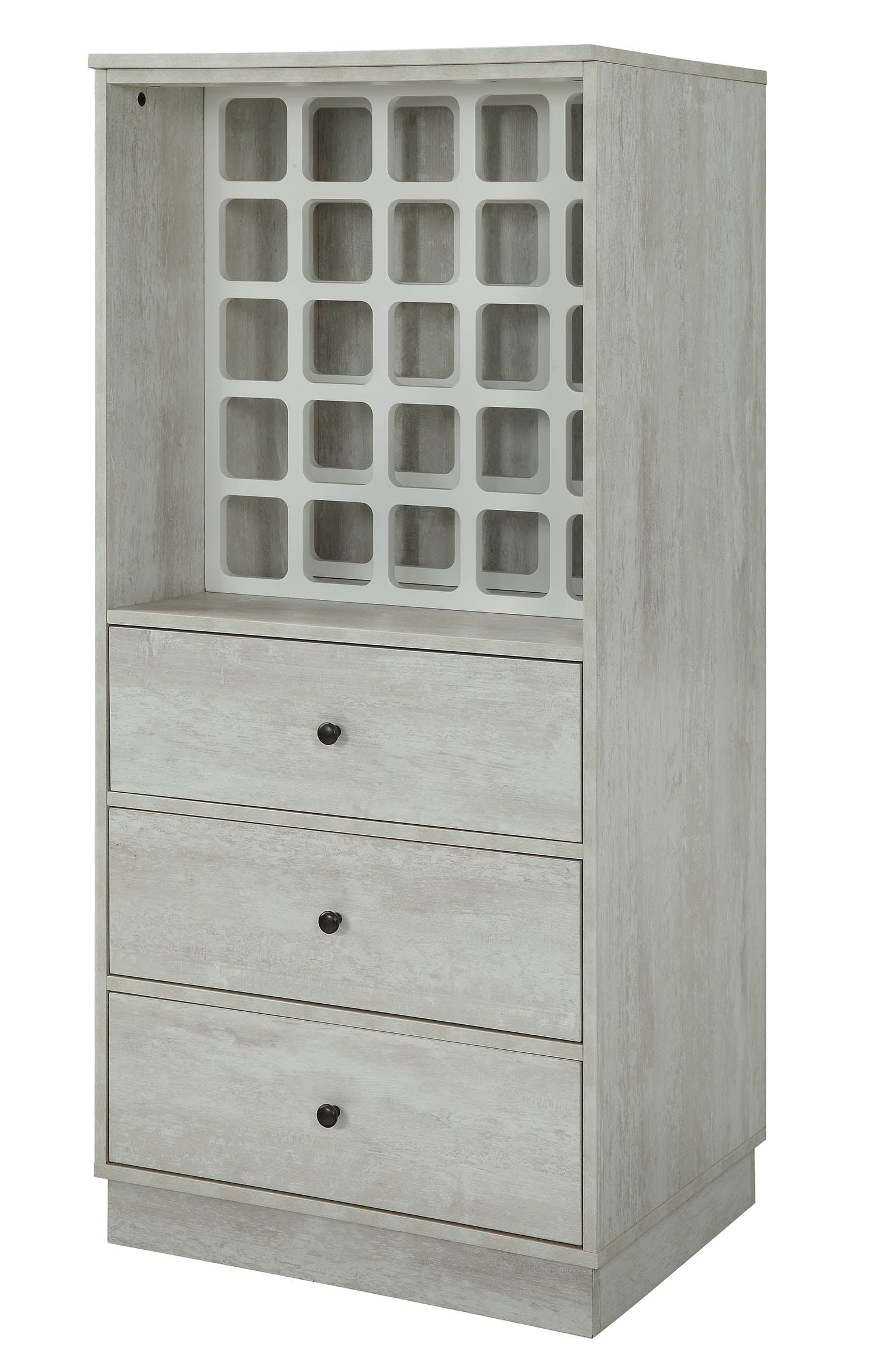 Wiesta Antique White Finish Wine Cabinet FredCo