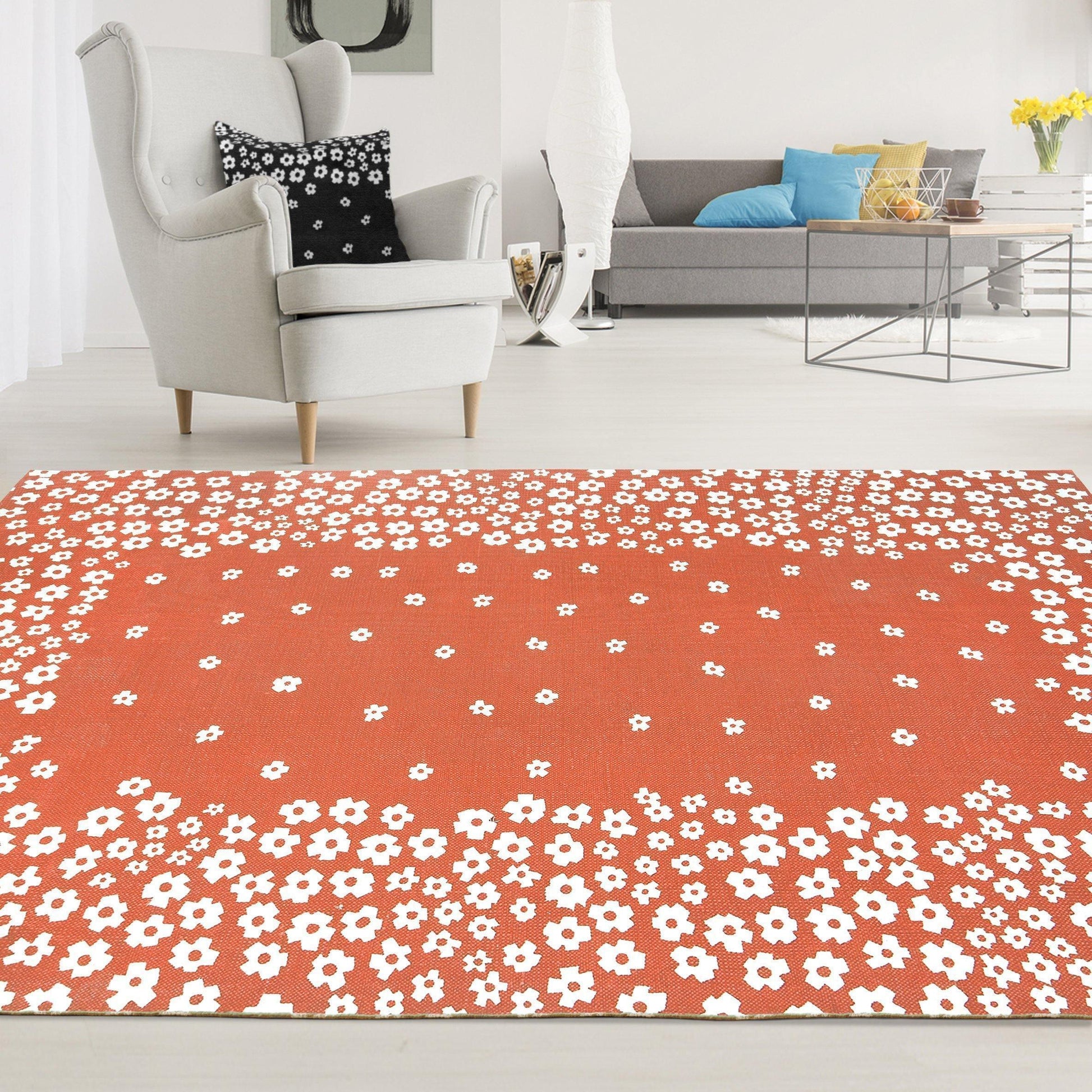 Wildflower 100% Cotton Rug, Environment Friendly Area Rugs FredCo