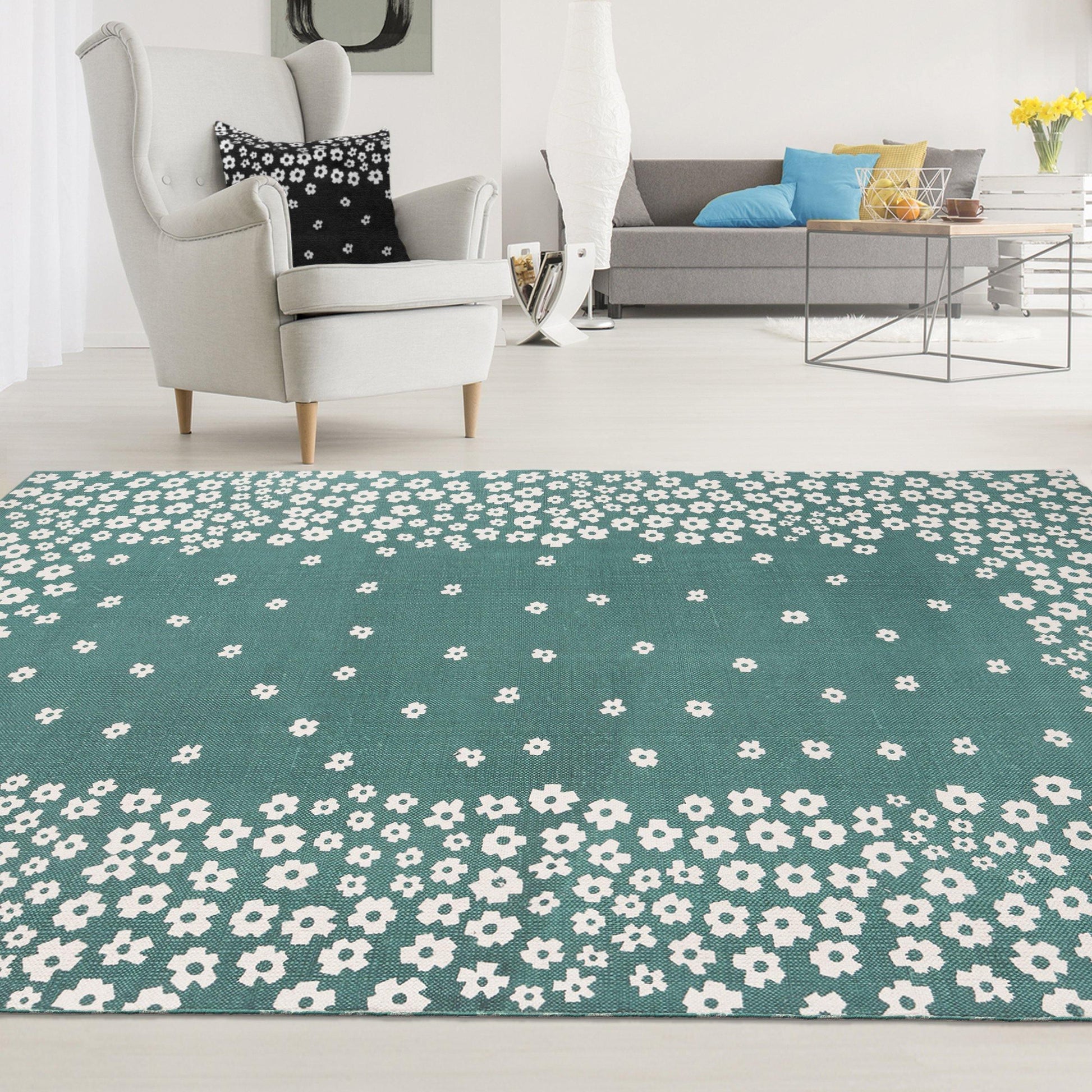 Wildflower 100% Cotton Rug, Environment Friendly Area Rugs FredCo