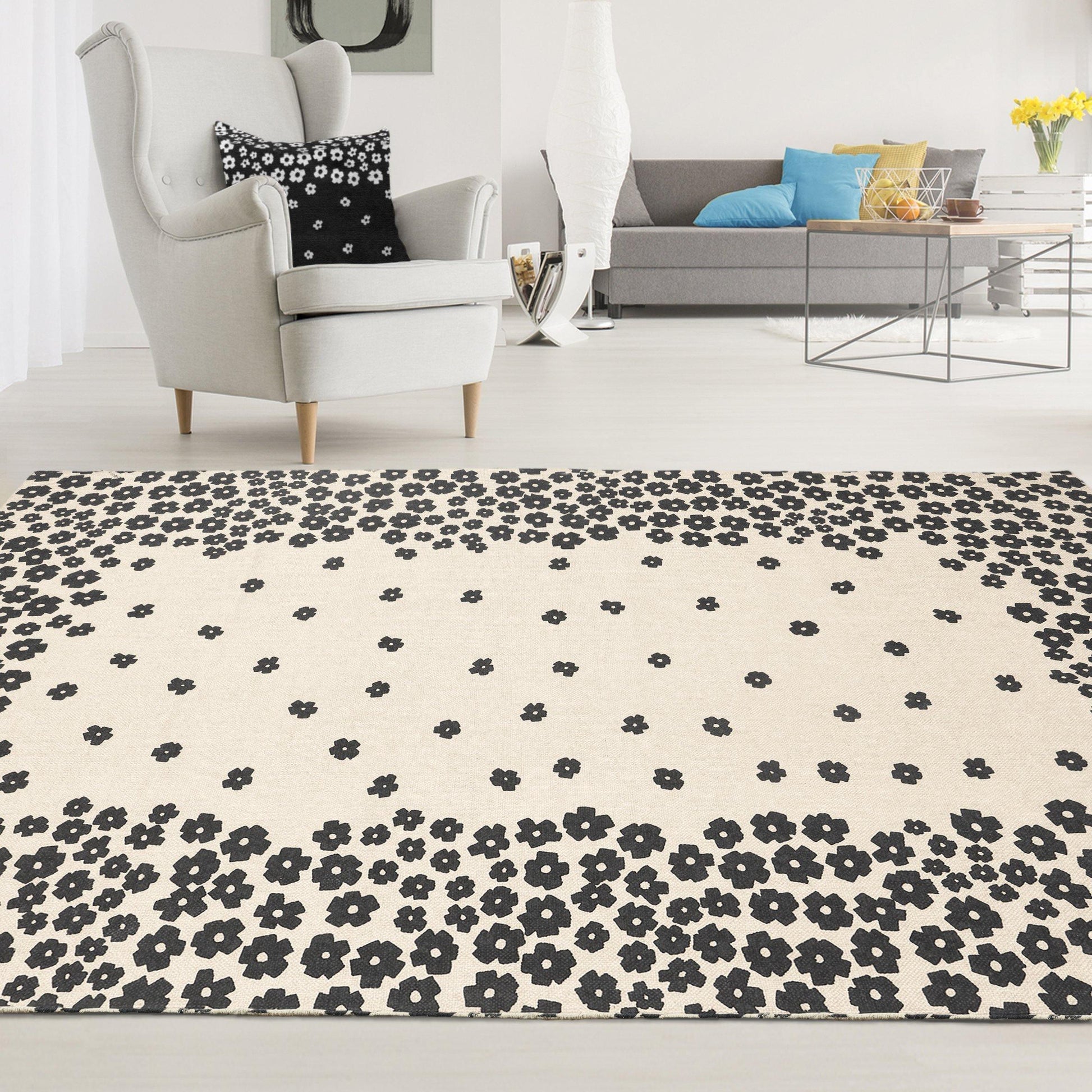 Wildflower 100% Cotton Rug, Environment Friendly Area Rugs FredCo