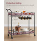 Wine Cart with 2 Mirrored Shelves FredCo