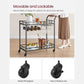 Wine Cart with 2 Mirrored Shelves FredCo