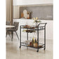 Wine Cart with 2 Mirrored Shelves FredCo