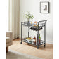 Wine Cart with 2 Mirrored Shelves FredCo