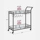 Wine Cart with 2 Mirrored Shelves FredCo