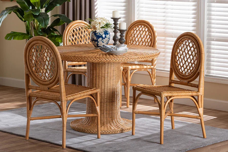 Winslow Natural Rattan Dining Set FredCo