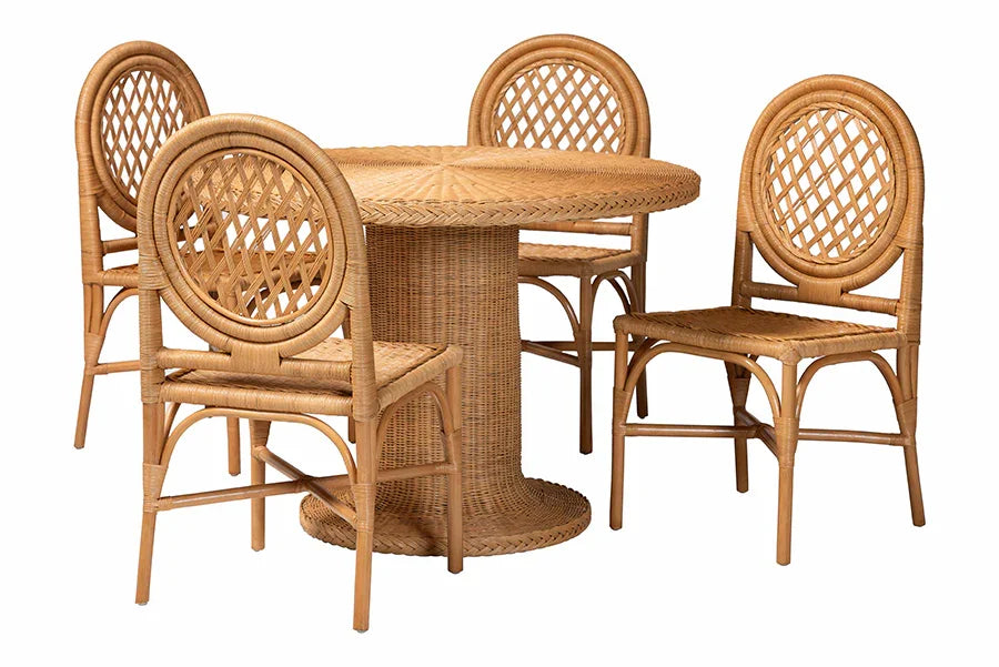 Winslow Natural Rattan Dining Set FredCo