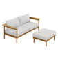 Wren 2-Piece Outdoor Patio Teak Wood Sofa and Ottoman Set by Modway FredCo