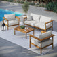 Wren 4-Piece Outdoor Patio Teak Wood Furniture Set by Modway FredCo