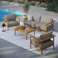 Wren 4-Piece Outdoor Patio Teak Wood Furniture Set by Modway FredCo