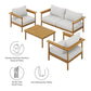 Wren 4-Piece Outdoor Patio Teak Wood Furniture Set by Modway FredCo