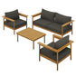 Wren 4-Piece Outdoor Patio Teak Wood Furniture Set by Modway FredCo