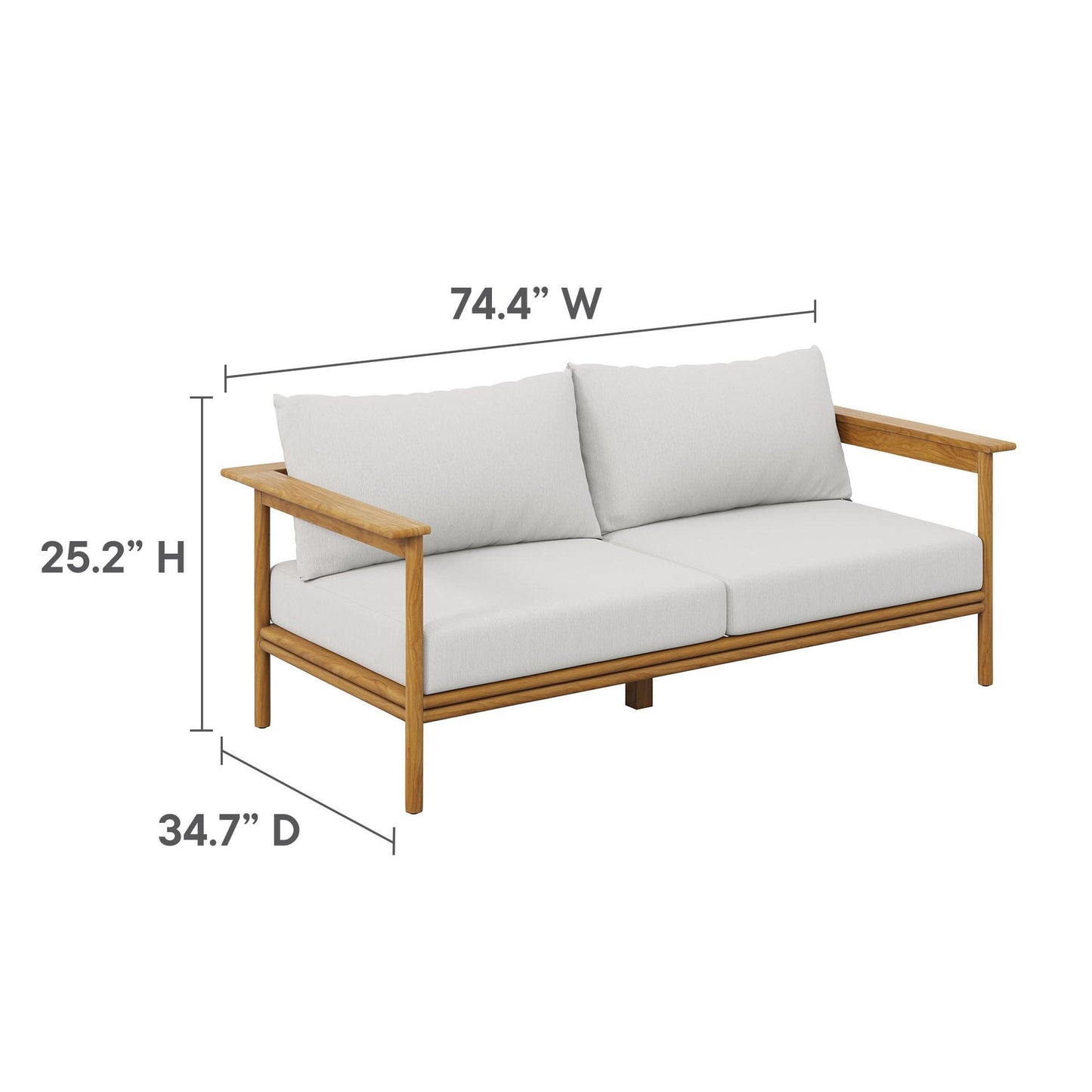 Wren 4-Piece Outdoor Patio Teak Wood Furniture Set by Modway FredCo