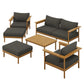 Wren 6-Piece Outdoor Patio Teak Wood Furniture Set by Modway FredCo