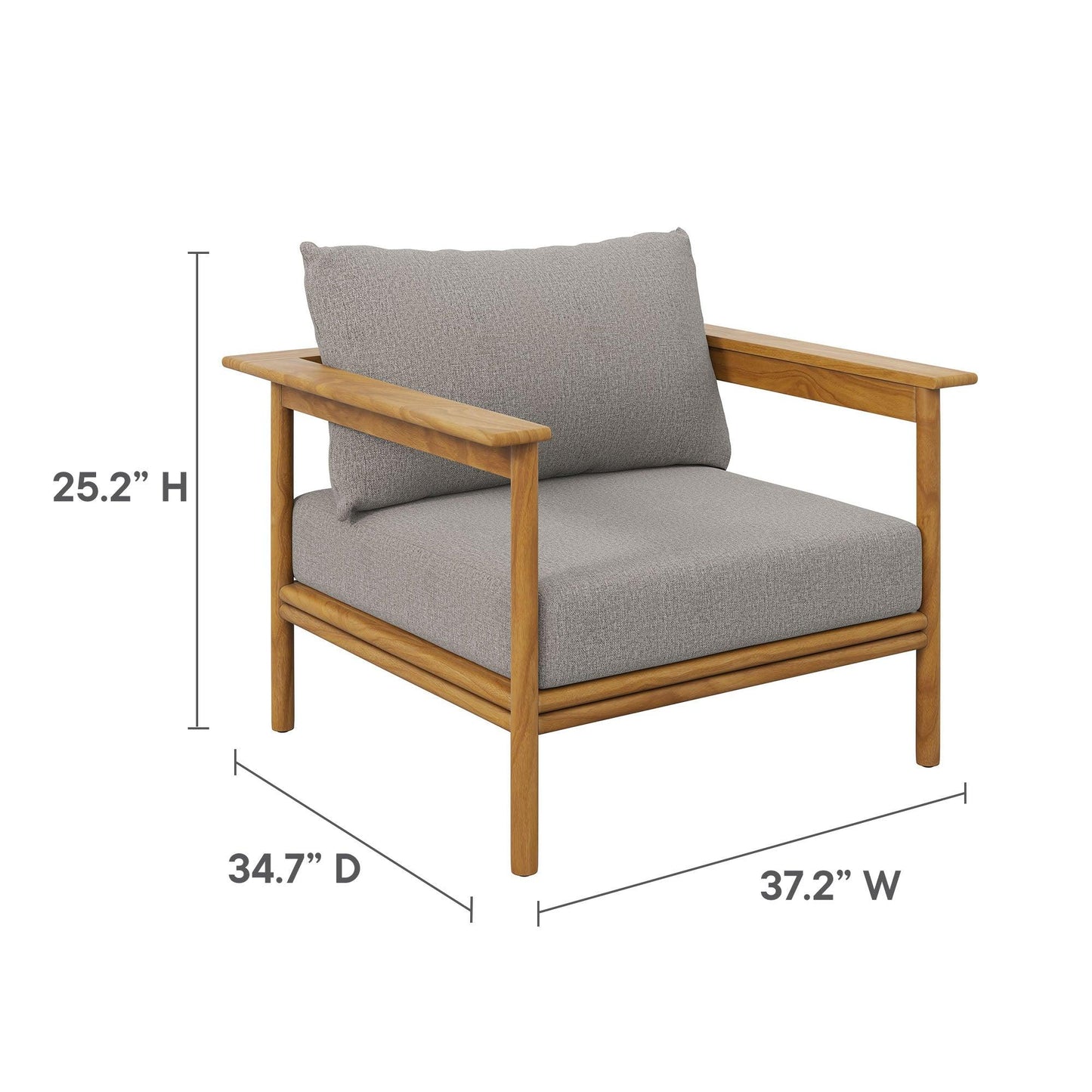Wren 6-Piece Outdoor Patio Teak Wood Furniture Set by Modway FredCo