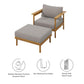 Wren Outdoor Patio Teak Wood Armchair and Ottoman Set by Modway FredCo