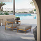 Wren Outdoor Patio Teak Wood Armchair and Ottoman Set by Modway FredCo
