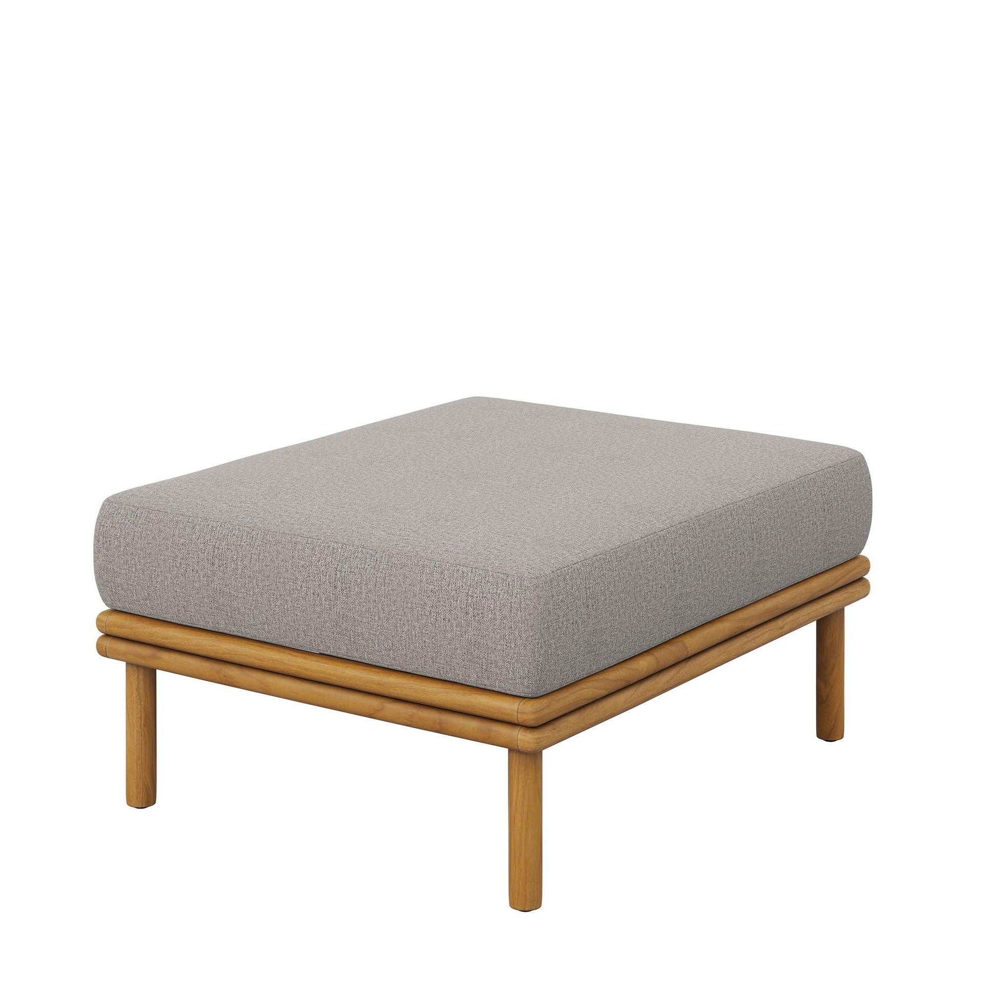 Wren Outdoor Patio Teak Wood Armchair and Ottoman Set by Modway FredCo