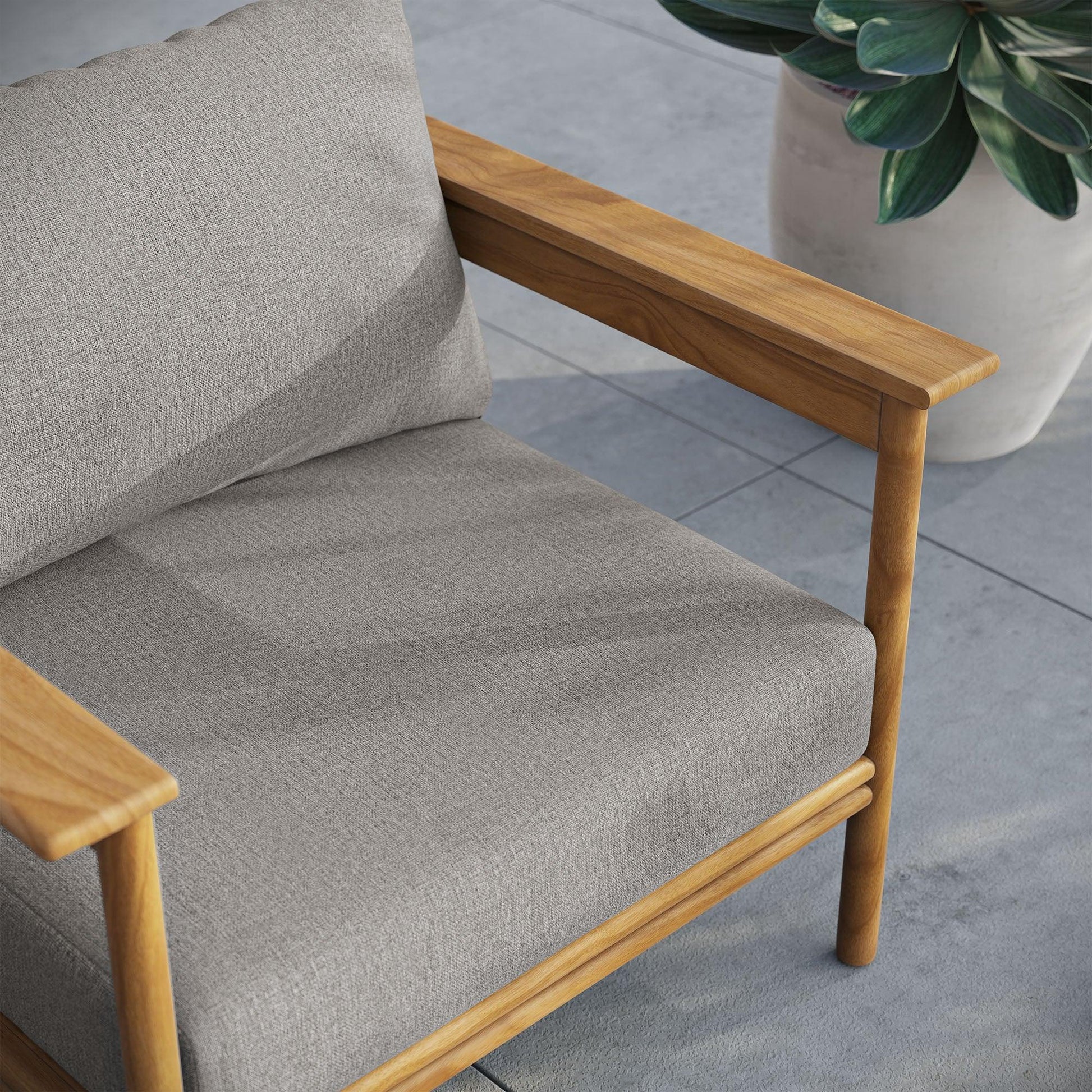 Wren Outdoor Patio Teak Wood Armchair by Modway FredCo