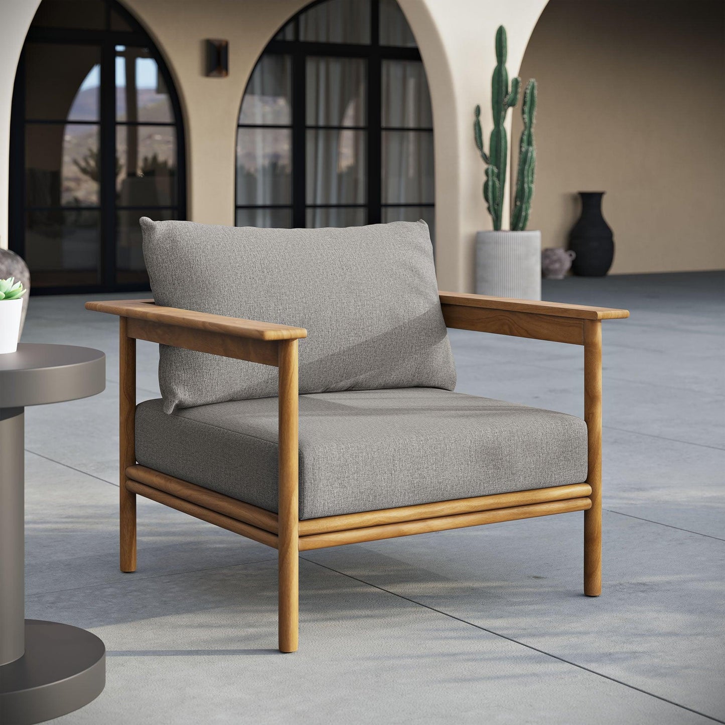 Wren Outdoor Patio Teak Wood Armchair by Modway FredCo