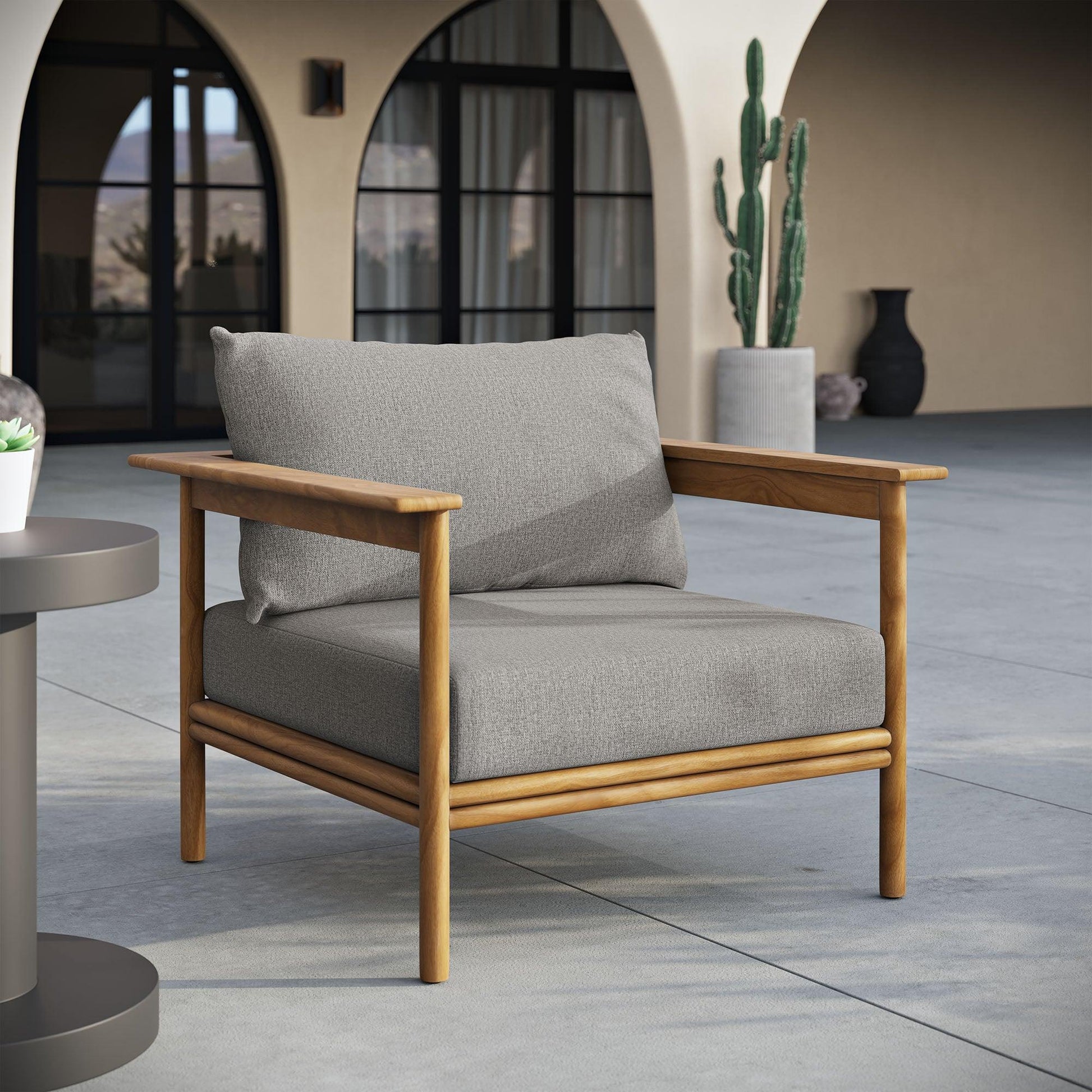 Wren Outdoor Patio Teak Wood Armchair by Modway FredCo