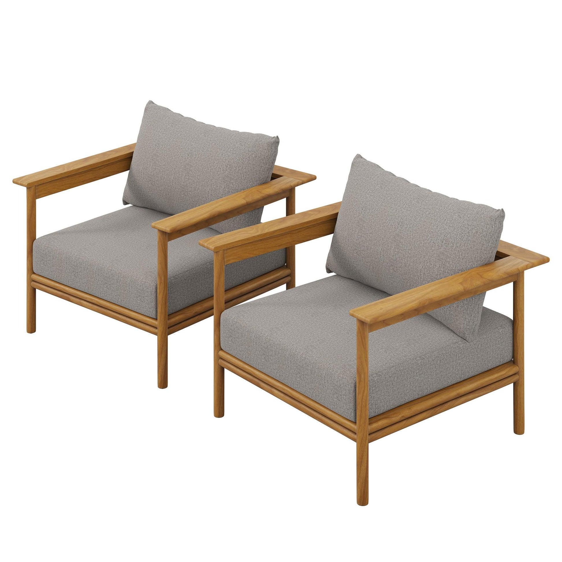 Wren Outdoor Patio Teak Wood Armchair Set of 2 by Modway FredCo